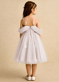 Azazie May Flower Girl Dresses Rose Petal Ball-Gown Pleated Tulle Dress image1