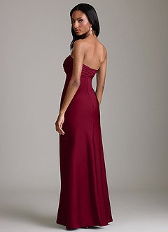 Azazie Saylor Bridesmaid Dresses Burgundy Mermaid Strapless Stretch Satin Dress image5