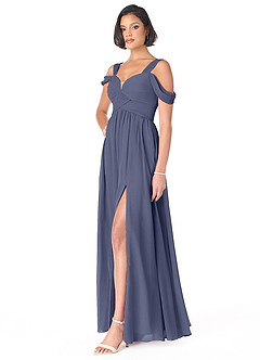 Azazie Lianne Bridesmaid Dresses Stormy A-Line Off the Shoulder Chiffon Dress image3