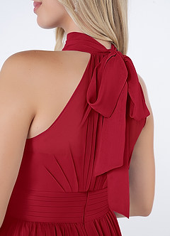 Azazie Iman Bridesmaid Dresses Scarlet A-Line A-Line Ruched Chiffon Dress image7