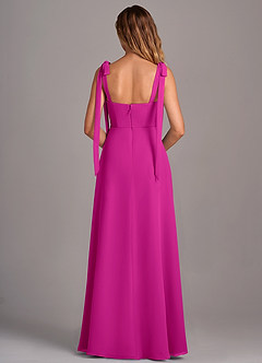 Azazie Debra Bridesmaid Dresses Fuchsia A-Line with Pockets Chiffon Convertible Dress image3