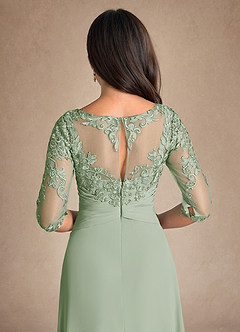 Azazie Marietta Mother of the Bride Dresses Dusty Sage A-Line Lace Dress image8