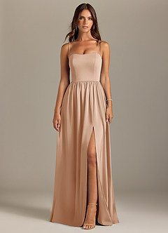 Azazie Calianna Bridesmaid Dresses English Rose A-Line Off the Shoulder Stretch Satin Convertible Dress image9