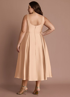 Olivia Blush Pink Pleated Midi Dress image10