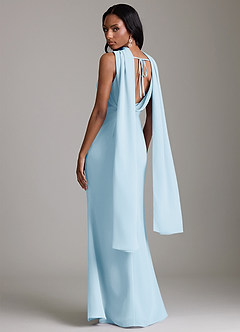 Azazie Linelle Bridesmaid Dresses Sky Blue Mermaid Pleated Chiffon Dress image10