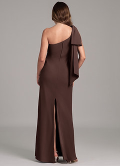 Azazie Capri Bridesmaid Dresses Ganache A-Line One Shoulder Chiffon Dress image2