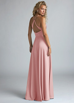 Azazie Davis Brudtärnklänningar Klä av A-Linje i Stretch Satin Plisserad Puderrosa image3