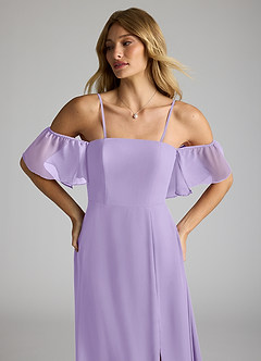 Azazie Sue Bridesmaid Dresses Lilac A-Line Off the Shoulder Chiffon Convertible Dress image2