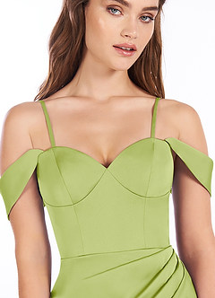 Azazie Mila Final Sale Agave Sheath Sweetheart Neckline Stretch Satin Convertible Dress image9