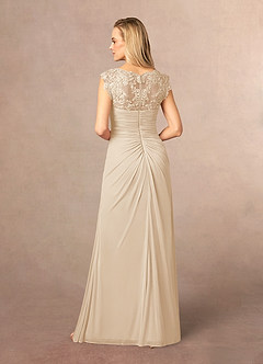 Azazie Jovie Kleider für die Brautmutter A-Linie Spitze Kleid Champagner image3