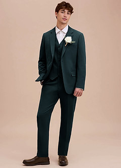 front Ethan Navy Blue Refined Weave 3-piece Suit