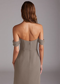 Azazie Saige Bridesmaid Dresses Taupe A-Line Off the Shoulder Chiffon Convertible Dress image6