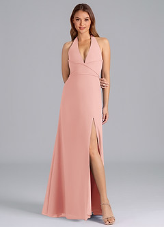 Azazie Odie Bridesmaid Dresses Rosette A-Line Chiffon Dress image4