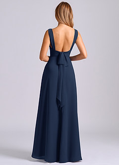 Azazie Beatrice Bridesmaid Dresses Dark Navy A-Line Sweetheart Neckline Chiffon Dress image2