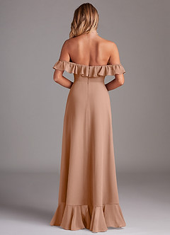 Azazie Lyra Bridesmaid Dresses Champagne Rose A-Line Chiffon Convertible Dress image7