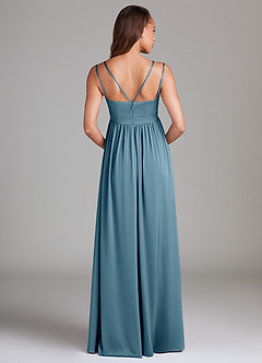 Azazie Emree Maternity Bridesmaid Dresses A-Line Stretch Satin Floor-Length Dress with Pockets image2