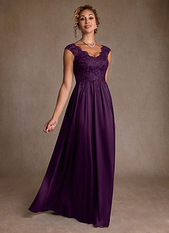 Azazie Amethyst Moeder van de bruid jurken A-Lijn Jurk van Kant Druif image3