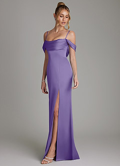 Azazie Nira Bridesmaid Dresses Tahiti Mermaid Corset Stretch Satin Dress image6