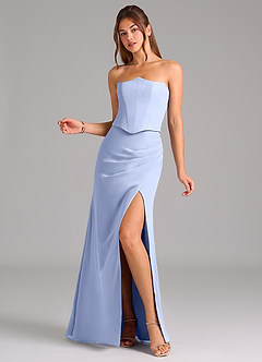 Azazie Jenine Bridesmaid Dresses Ice Mermaid Strapless Chiffon Dress image3