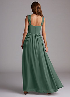 Azazie Calianna Bridesmaid Dresses Sea Moss A-Line Off the Shoulder Chiffon Convertible Dress image5