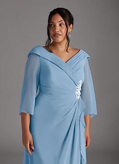 Azazie Jaycee Abiti per la Madre della Sposa Abito A-Line in Chiffon Azzurro Polvere image11