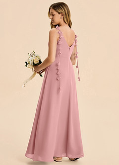 Azazie Gumdrop Junior Dusty Rose Empire Pleated Chiffon Dress image4