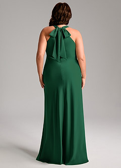 Azazie Doretta Bridesmaid Dresses Dark Green Mermaid Pleated Stretch Satin Dress image10