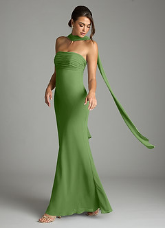 Azazie Saylor Bridesmaid Dresses Basil Mermaid Strapless Chiffon Dress image8