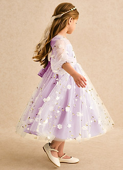 Azazie Elowen Flower Girl Dresses Candy Pink A-Line Sweetheart Neckline Lace Dress image6