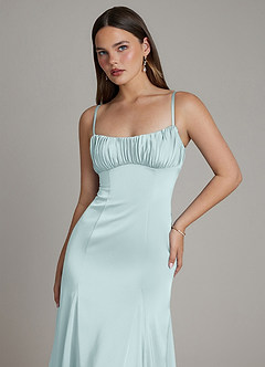 Azazie Avira Suknie dla druhen Syrena Satyna elastyczna Do ziemi Sukienka image3