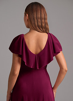 Azazie Lainey Robes de demoiselle d'honneur Robe Trapèze en velours Rayé Cabernet image6