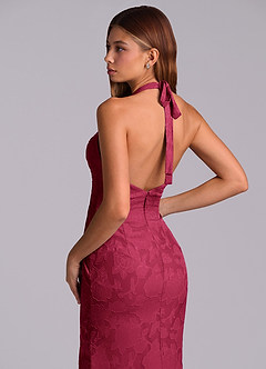 Azazie Valerie Jurken voor thuis passen Jurk van Bloemen Burn-out met Zeemeermin Geplooid Bourgondië image2