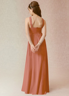 Azazie Jiya Junior MAI TAI A-Line Pleated Chiffon Dress image2