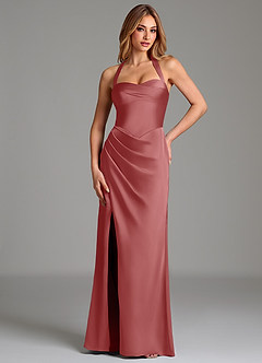 Azazie Serenity At-home Try On Dresses Dusty Sage Mermaid Sweetheart Neckline Stretch Satin Dress image1