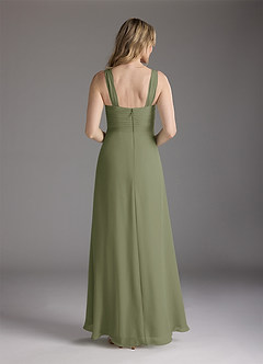 Azazie Weisz Mother of the Bride Dresses Pistachio A-Line Square Neckline Pleated Chiffon Dress image6