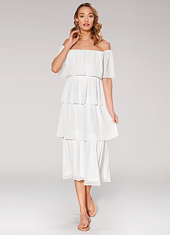 azazie-Blush Mark Fool In Love White Midi Dress