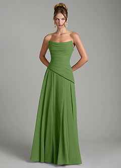 Azazie Gabriela Bridesmaid Dresses Basil A-Line Corset Chiffon Dress image7