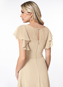 Azazie Lily Final Sale Empire Pleated Chiffon Floor-Length Dress image6