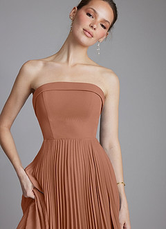 Azazie Mariana Bridesmaid Dresses Bronzer A-Line Strapless Chiffon Dress image3