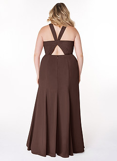 Azazie Rue Bridesmaid Dresses Ganache A-Line Halter Chiffon Dress image8