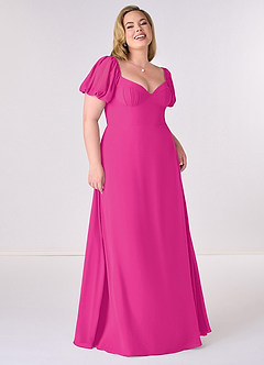 Barbie ♥ Azazie Bridesmaid Dresses Barbie Pink A-Line Pleated Chiffon Dress image7