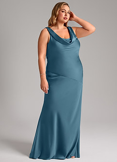 Azazie Rylina Bridesmaid Dresses Bermuda Mermaid Stretch Satin Dress image10