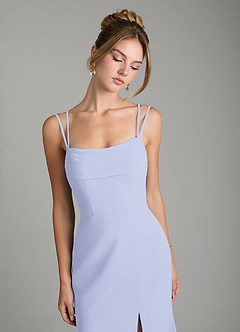 Azazie Egypt Vestidos de damas de honor Vestido de Lavanda de Gasa de Corte Recto con Escote de Corazón image3