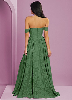 Barbie ♥ Azazie Bridesmaid Dresses Eucalyptus A-Line Off the Shoulder Floral Burnout Convertible Dress image2