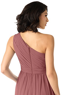 Azazie Mathilda Final Sale Amethyst A-Line One Shoulder Chiffon Dress image5