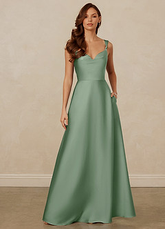 Christian Siriano Bridal for Azazie 1001 Bridesmaid Dresses Matcha A-Line Sweetheart Neckline Stretch Satin Dress image1