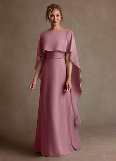 Azazie Marilla Mother of the Bride Dresses Vintage Mauve A-Line Pleated Chiffon Dress image4