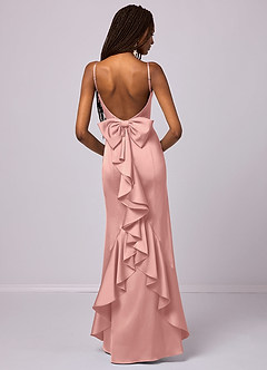 Barbie ♥ Azazie Bridesmaid Dresses Rosette Mermaid Bow Stretch Satin Dress image1