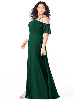 Azazie Sue Bridesmaid Dresses Emerald A-Line Off the Shoulder Chiffon Convertible Dress image9