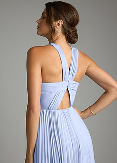 Azazie Afra Abiti da Damigella Abito A-Line in Chiffon Plissettato Ghiaccio image6